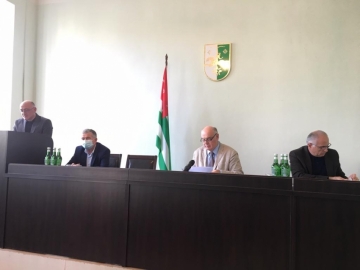 PRESIDENT ASLAN BZHANIA IS HOSTING A MEETING IN GUDAUTA